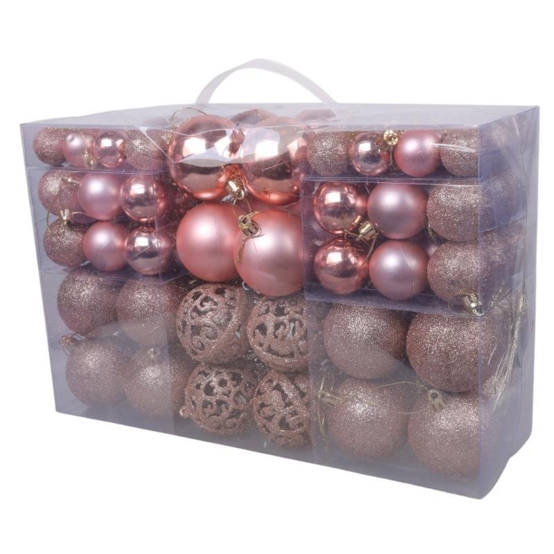 652F Colorful Christmas Ball Ornament 100pcs/box Decorations Hanging Ornaments Set