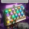 Portable Mechanical Fidget Keyboard with LED Lights Keyboard Pendant  Bag Accessory