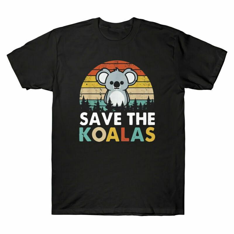 Cotton Unisexs Australian Save Koalas Tshirt Animal Lovers The Vintage Bear Gifts S
