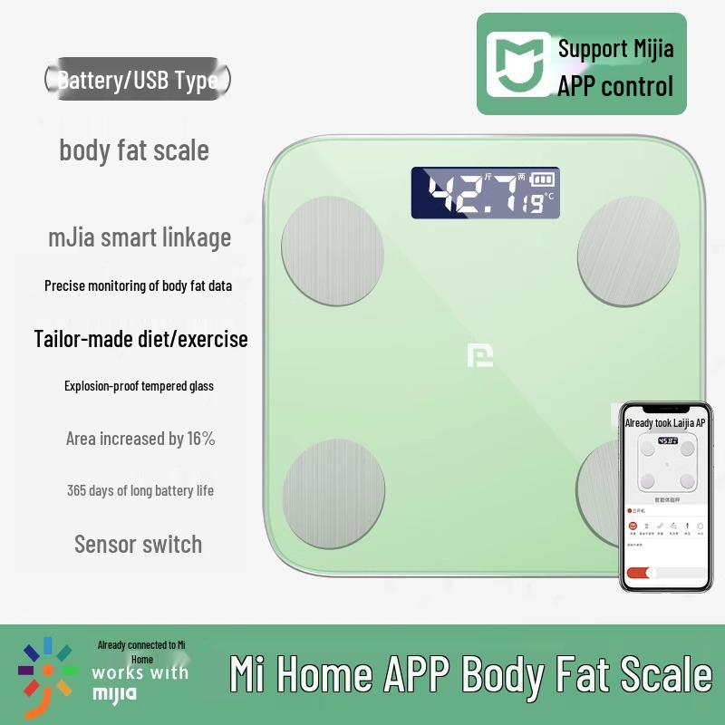 Rechargeable Smart Body Fat Scale with App Support