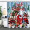 Merry Christmas /Santa Claus/Shower Curtains Holiday Farmhouse Home Fabric Bath Curtain Bathroom Decor/cow Print Blanket