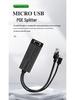 MicroUSB PoE Splitter 48V to 5V Power Supply Module for Android Devices