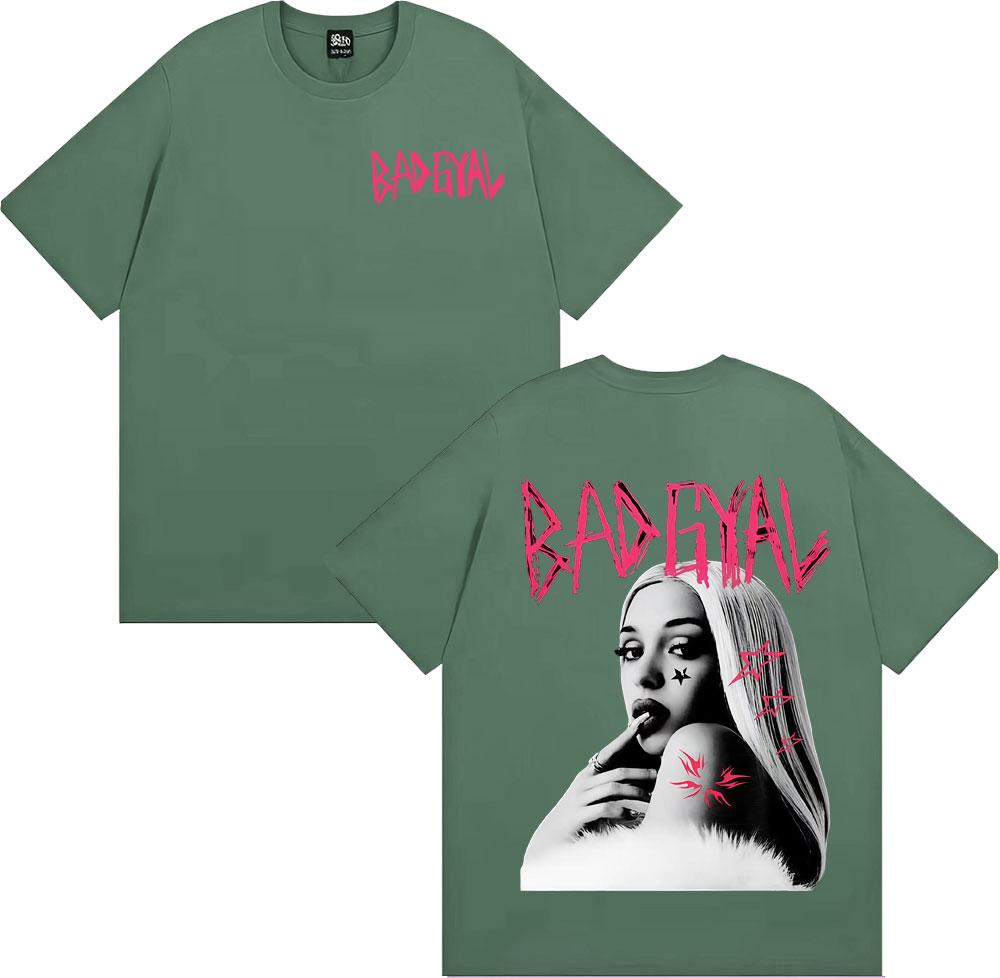 Zangeres Bad Gyal Album Grafisch T-shirt Unisex Dameskleding Mode Hip Hop Retro T-shirts Hoge Kwaliteit 100% Katoen T-shirts Streetwear