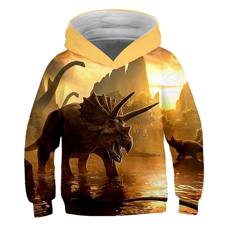 Children's Fashion Animal Print Pullover Hoodie Hooded Sweatshirt Clothing