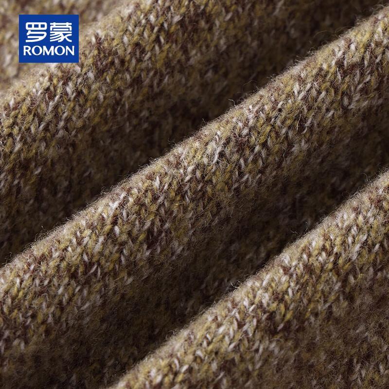 ROMON Men's 100% Wool Thick Knit Cardigan Sweater