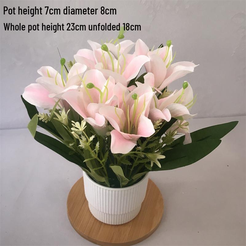 Small Silk Carnation Decorative Flower In Pot for Living Room, Coffee Table, or Dining Table Arrangement