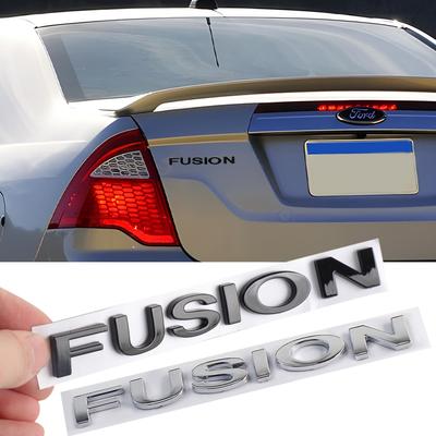 LLP19 1pcs 3D Stickers ABS Fusion Letter Logo Stickers for Fusion Mustang Focus 3 MK3 Fiesta Taurus Escape Kuga Explorer STRACING
