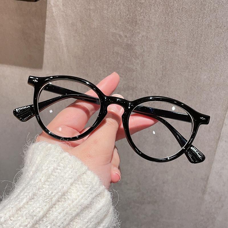 Vintage Stylish Men Glasses Round Shape Blue Light Blocking Glasses Frame Women European American Decorative Glass