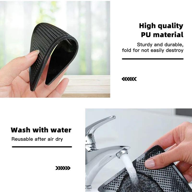 Trójkątne Naklejki Antypoślizgowe na Dywan Zmywalne Wielokrotnego Użytku Chwytak do Dywanu Antypoślizgowa Gumowa Mata Naszywka Taśma Płytki Podłogowe Dywany Narożniki Podkładka