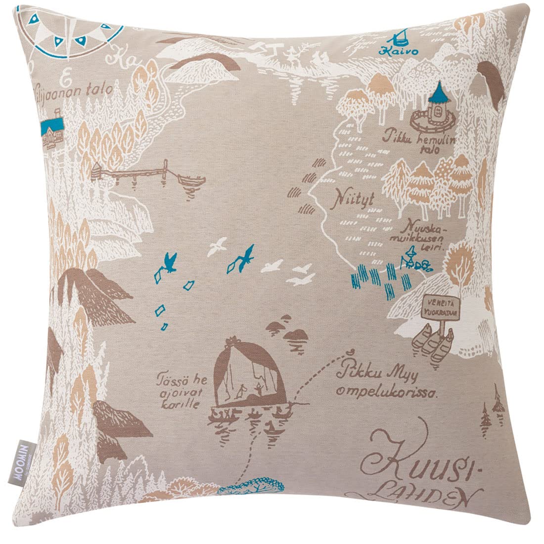 

Suminoe Moomin Valley Map Cushion GR Cover, 45x45cm, 362-71659 серый