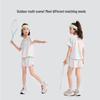 Girls' Sporty Gradient Mesh Short Sleeve & Shorts Set