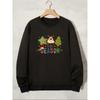 Men's Christmas Hip-Hop Cartoon Print Crewneck Sweatshirt, Soft Comfortable For Home Outings And Parties.