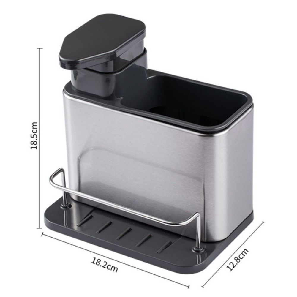 Stainless Steel Soap Dispenser 3-in-1 Faucet Storage Rack Practical Sink Organizer Tray  Home