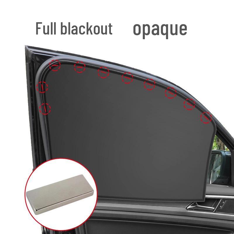 Magnetic Titanium Silver Car Side Window Sunshade Privacy Curtain