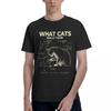 Men Funny Science Physics Cat Meme What Cats Really Think T Shirts Tees Short Sleeve T-Shirt Crewneck Tee Shirt Plus Size 5XL