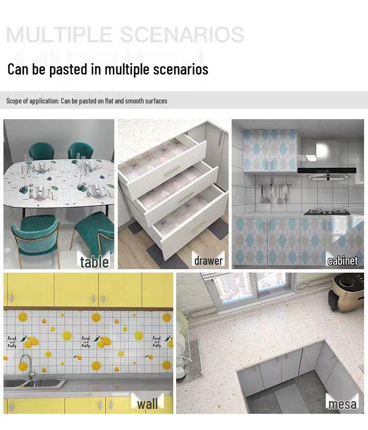 Enhanced Waterproof Kitchen Stove Wallpaper - Oil, Heat, and Moisture Resistant Self-Adhesive Sticker