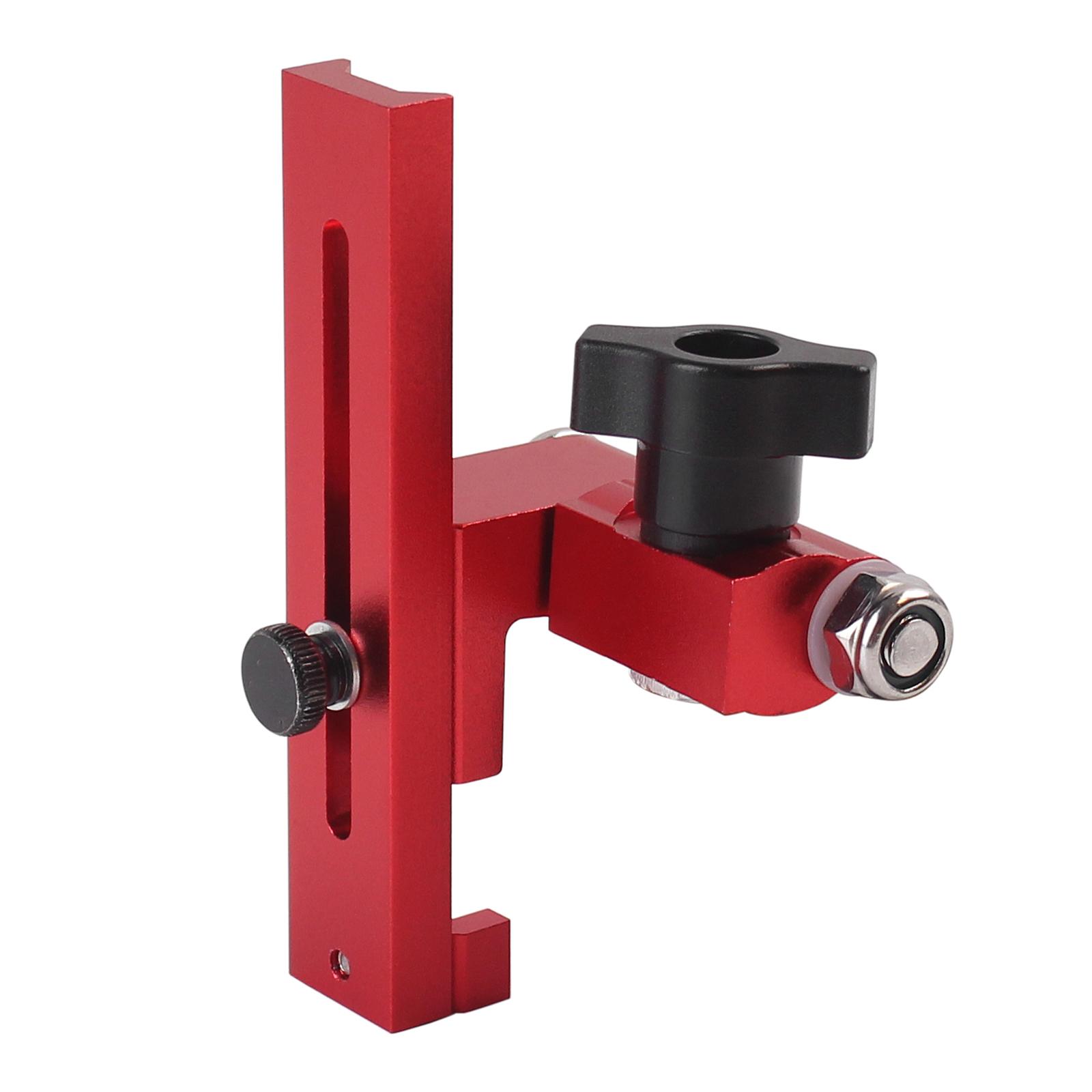 

1Pc Adjustable Flip Stop, Aluminum Alloy T-Track Stop for Table Saw, Drill Press, Router Table, Miter Gauge, T Track Accessories красный