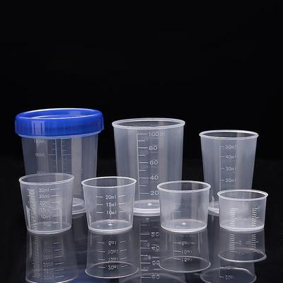 PP Heat-Resistant Measuring Cup Set with Lids: 10ml + 20ml + 30ml + 50ml + 100ml + 120ml Small Cups for Plastic Bottles, Buckets, Dispensing Tools,