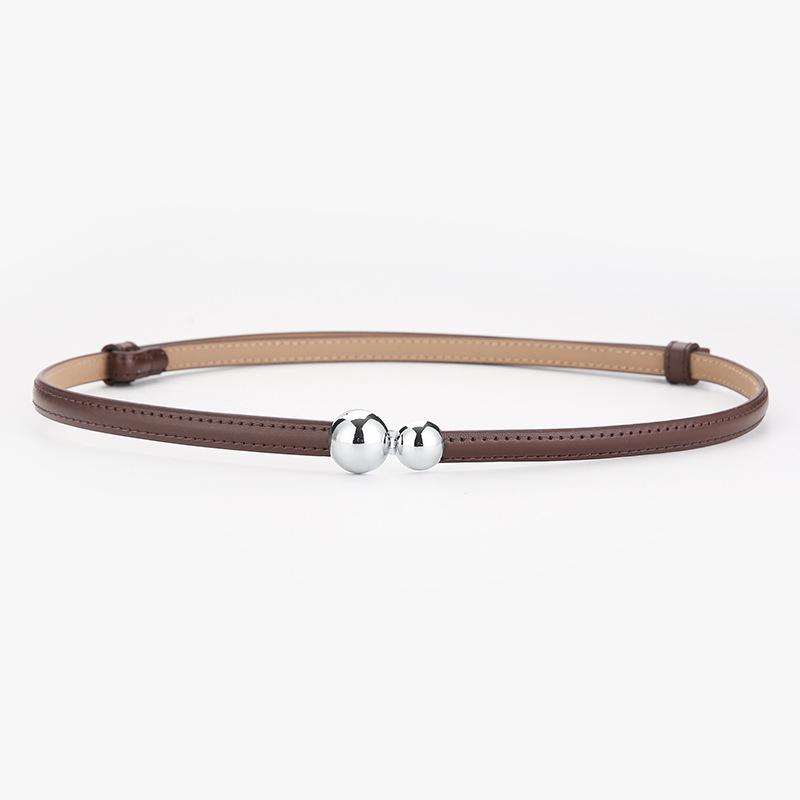 Women s Genuine Leather Adjustable Thin Belt for Suits and Skirts 95cm