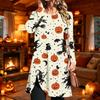 Women's Casual Long Sleeve Printed Round Neck Dress for Everyday Wear