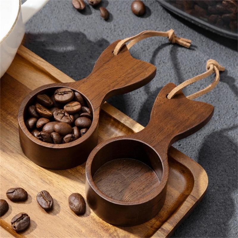 Přírodní ořechové dřevo Lžička na espresso Krátká rukojeť Odměrky na kávová zrna Ideální dárek pro milovníky kávy Dárek