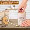 Coffee Bean Storage Jar Metal Coffee Tea Sugar Container Large Capacity Sealed Storage with Bamboo Lid Tea Can Kitchen Supplies