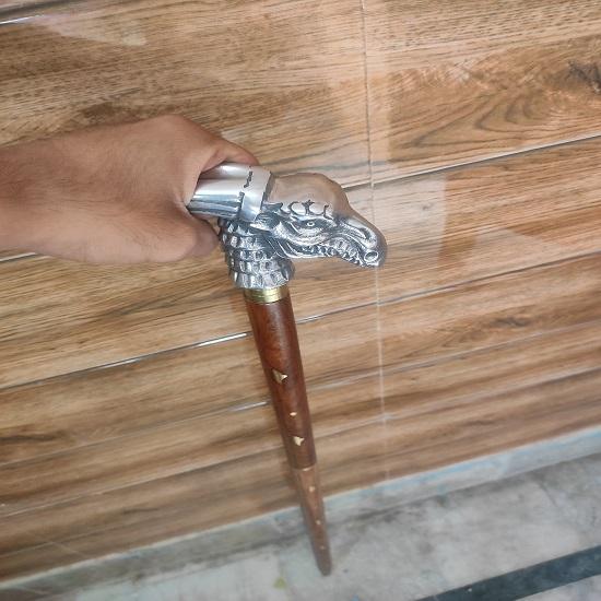 Wooden Walking Stick, Nebula Dragon Head Walking Stick,Dragon Handle cane,Vintage Solid wands,Handle Cane for Men and Women