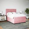 VidaXL Sommier à lattes de lit avec matelas Rose 140x190 cm Velours 3290905