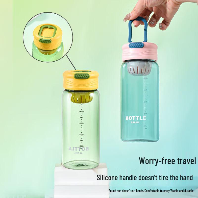 650ml Portable Plastic Straw Water Bottle