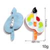 New Colorful Artist Palette Acrylic Brooches for Women Resin Splicing Painting Brush Badge Pins Jewelry Costume Accessories Gift