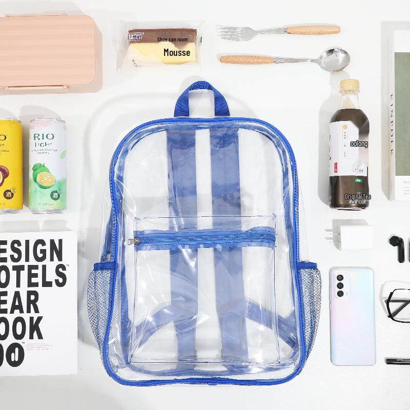 Transparent PVC Backpack for School or Concerts - Large Capacity Bookbag