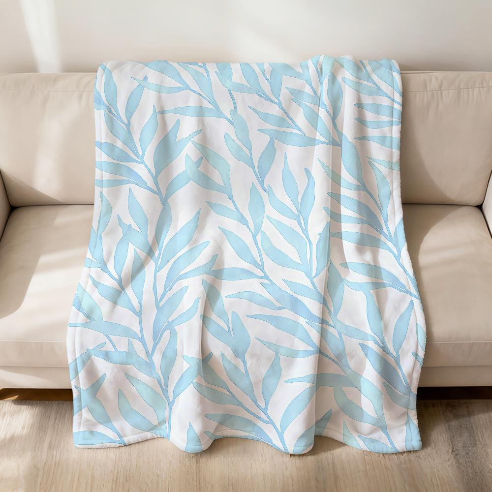 Fashion Willow Leaf Art Modern Flannel Soft Warm Plush Blanket For Sofa Living Room Pet Hogar Bedroom Gift Home Car Portable