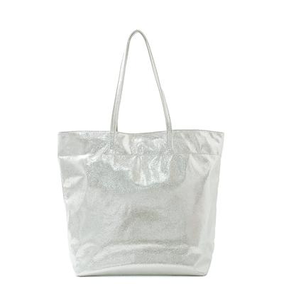 Gratante Vertical Glitter Tote Bag, Women's, Commuter Bag, Abb-g0044 (Silver)