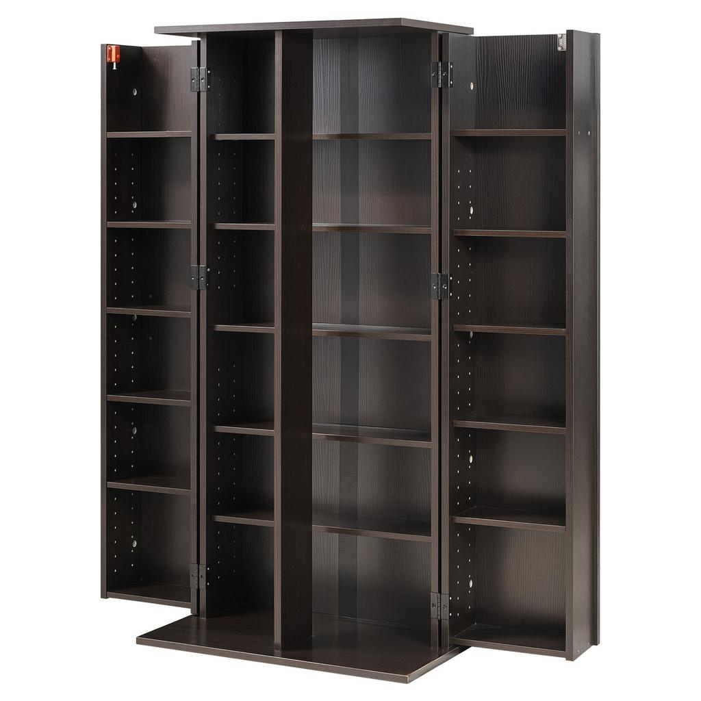 VEVOR Media Storage Cabinet, 6-Tier DVD Shelf Organizer, 610 X 368 X 1270 Mm Multimedia Storage Organizer for CDs, DVDs, Books, Games