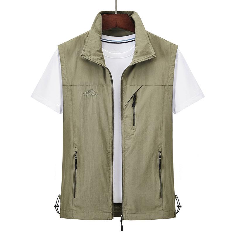 

Men s Plus Size 2026 Summer Outdoor Thin Mesh Vest with Multi-Pockets XL