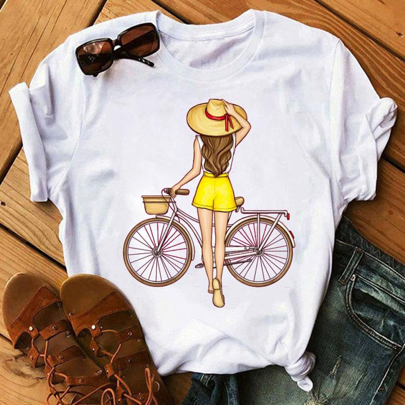 Fashionable Urban Girl Fashionable Casual Womens Roundneck Shortsleeved Tshirt Womens Tshirt Women Clothing Harajuku