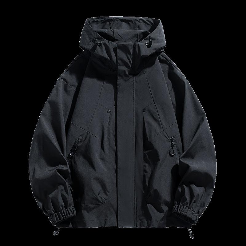 Spring and Autumn Fashion Men's Plus Size Men's Jacket Japanese Outdoor Hooded Casual Jacket Jacket