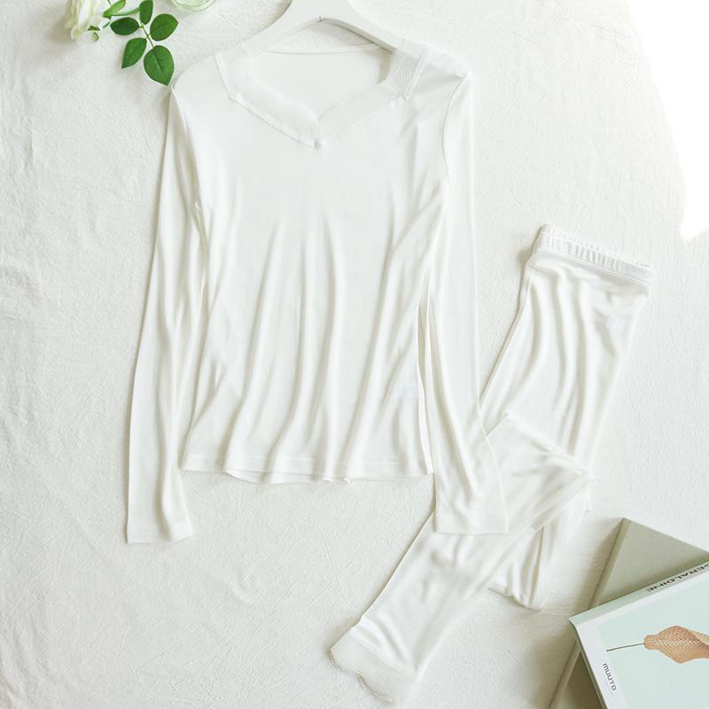 Tangge Women's Silk Thermal Underwear Set: Skin-Friendly Mulberry Silk for Autumn and Winter.