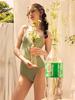 Bohemianbeullu Sage Green Tube One-Piece Swimsuit