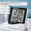 Electronic Temperature and Humidity Meter with Large Screen Digital Display Indoor Thermometer Hygrometer with Alarm Clock for Baby and Kidsren's Room