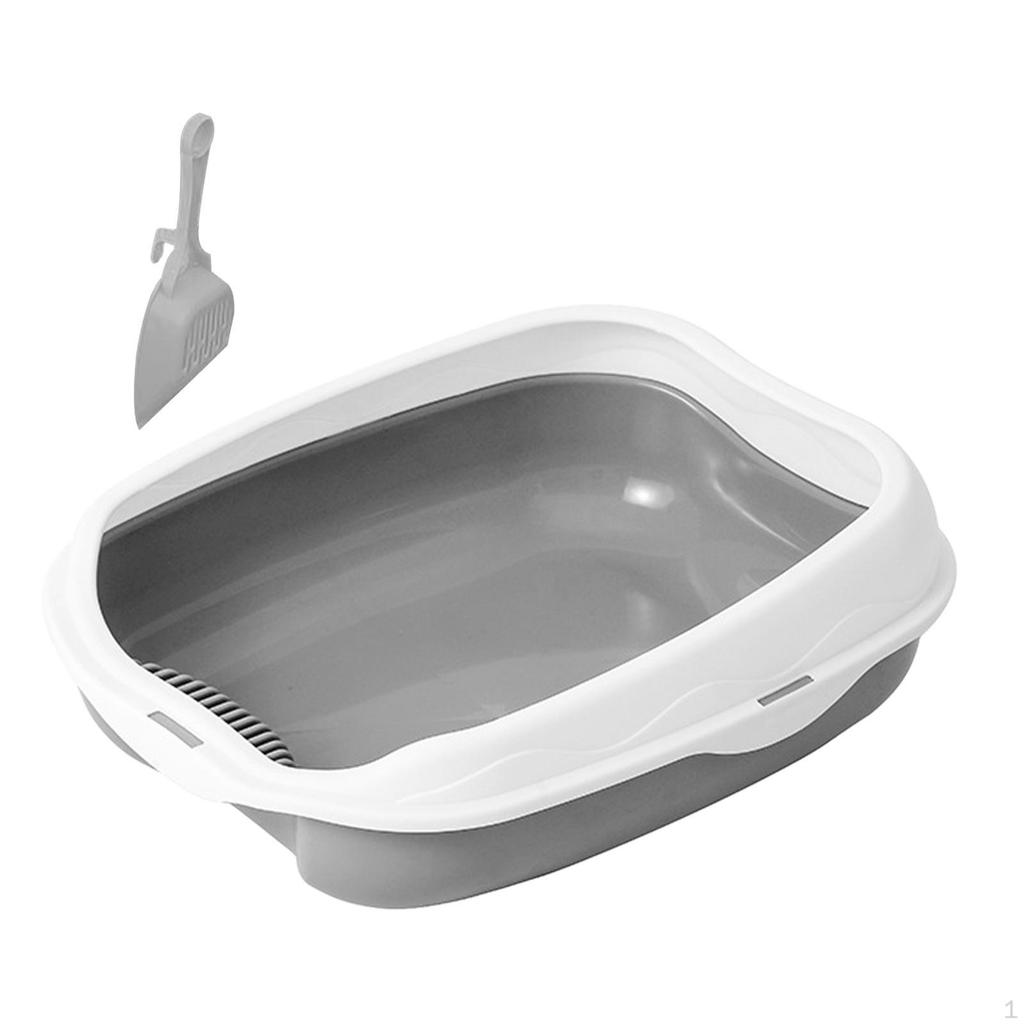 Cat Toilet Open Top Pet Litter Tray Kitten Pan for Indoor Cats