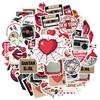 35pcs-50pcs Cartoon Art Stickers Retro Music Vintage Stickers Music Stickers For  Laptop Luggage Scrapbook Diary Sticker