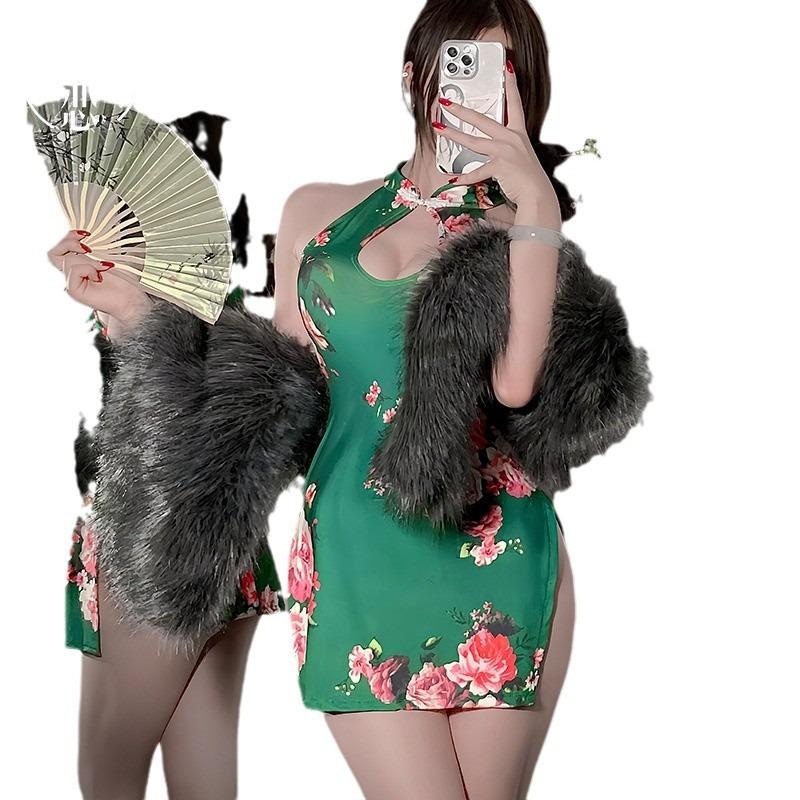 Sex underwear classical pure desire style sex clothes open chest hanging neck sex fun large size abstinence