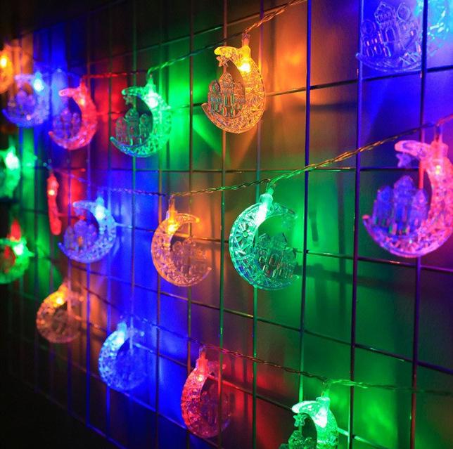 Middle East Moon & Star LED String Lights for Bedroom Atmosphere
