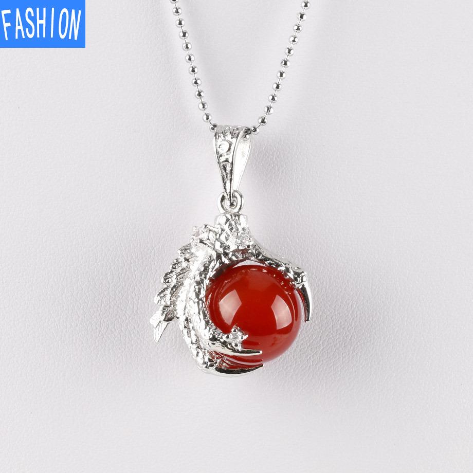 Colier Gotic Yoga pentru Femei din Cuarț cu Gheare de Dragon și Cu pandantiv din Piatră de Cristal Natural