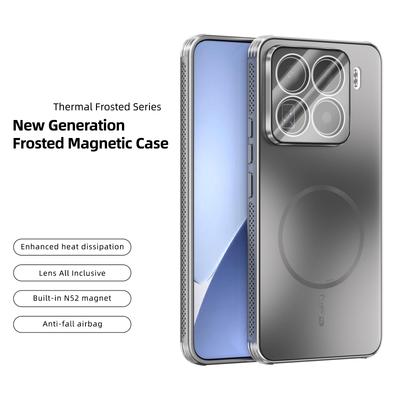 ABEEL For Xiaomi 15 Pro Magnetic Case TPU PC Cooling Matte Phone Back Cover with Lens Film