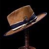 New Fashion Elegant Straw Hat Blue Hemming Straw Hat Big Brim