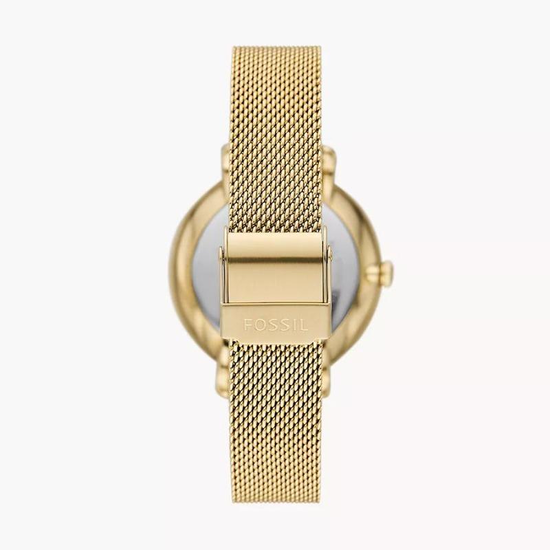 Fossil Relógio de Quartzo Feminino Neutra Dourado Aço Inoxidável Mostrador Vermelho ES5316