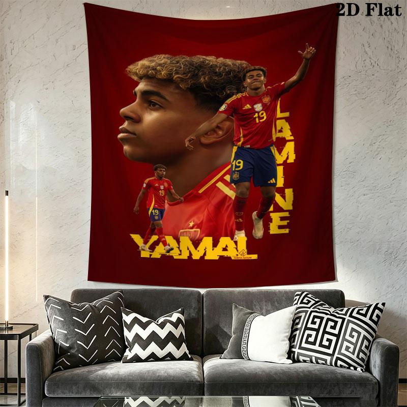 Lamine Yamal Rise Wall Hanging Printed Fabric Blanket Decorative Tapestries for Bedroom Living Room Home Decor