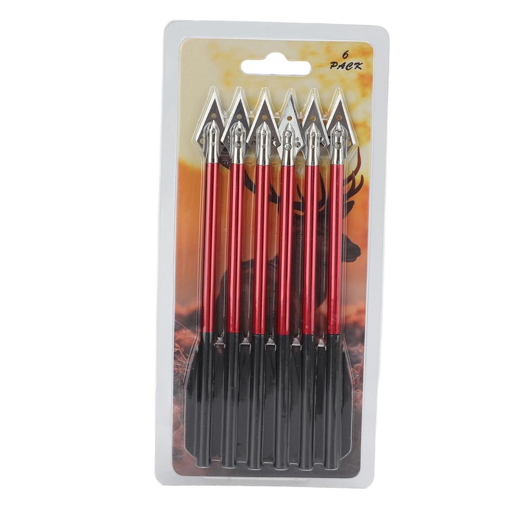 6Pcs Arrows Double Screw Fixing Aluminum Alloy Shooting Bow Arrows Archery Accessory 6.75in